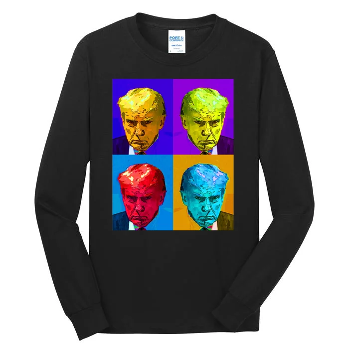 Donald Trump Mug Shot Colorful Pop Art Tall Long Sleeve T-Shirt