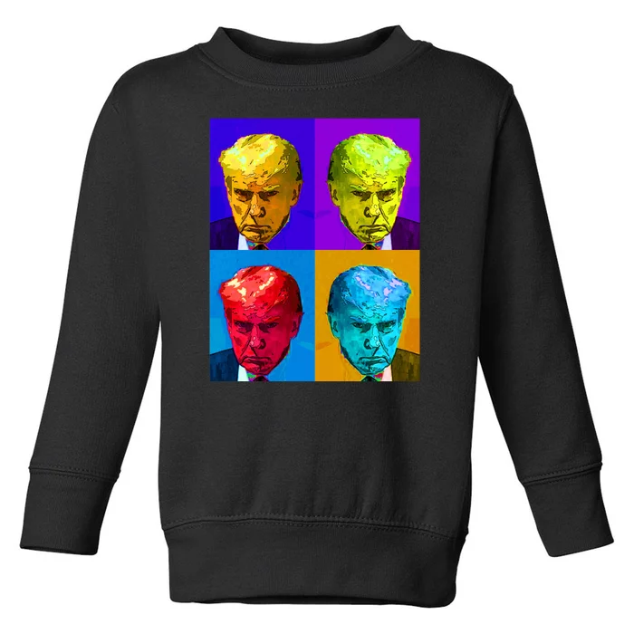 Donald Trump Mug Shot Colorful Pop Art Toddler Sweatshirt