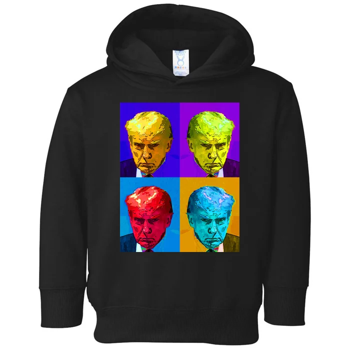 Donald Trump Mug Shot Colorful Pop Art Toddler Hoodie