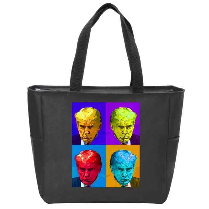 Donald Trump Mug Shot Colorful Pop Art Zip Tote Bag