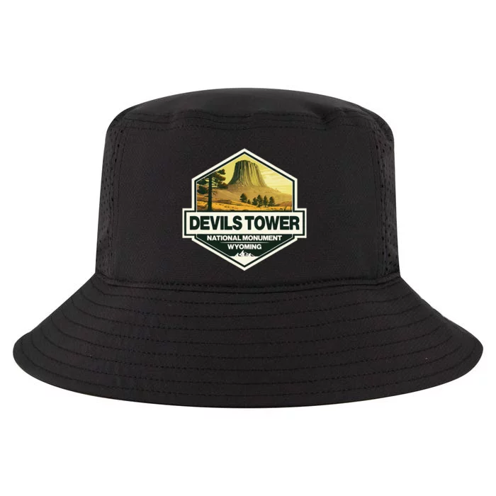 Devils Tower National Monument Wyoming Travel Art Badge Cool Comfort Performance Bucket Hat