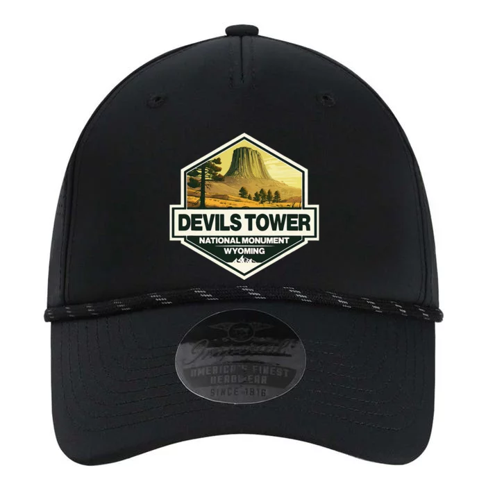 Devils Tower National Monument Wyoming Travel Art Badge Performance The Dyno Cap