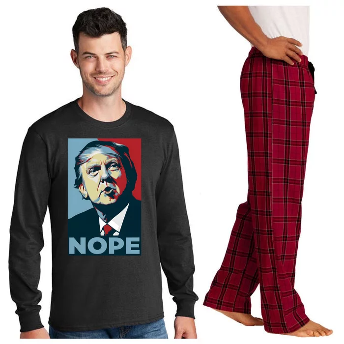 Donald Trump Nope Anti Trump 2024 Long Sleeve Pajama Set