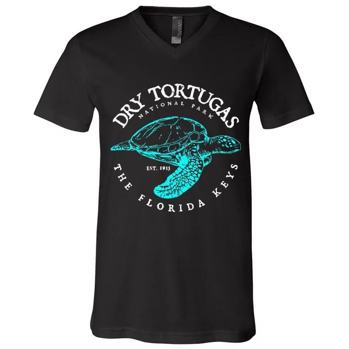 Dry Tortugas National Park Florida Keys Scuba Diving Turtle. V-Neck T-Shirt