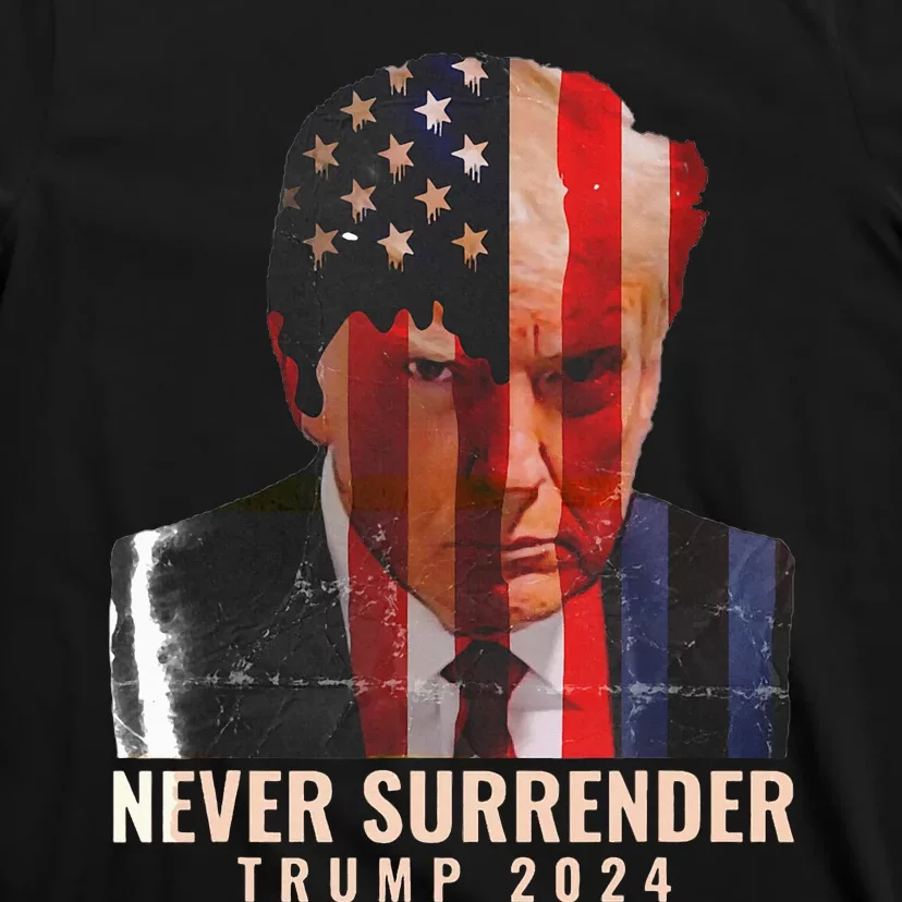 Donald Trump Never Surrender President 2024 Trump Mug Shot T-Shirt