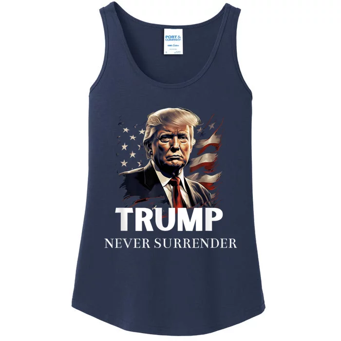 Donald Trump Never Surrender August 24 2024 Ladies Essential Tank