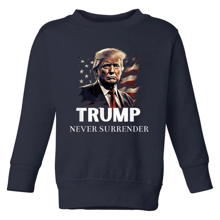 Donald Trump Never Surrender August 24 2024 Toddler Sweatshirt