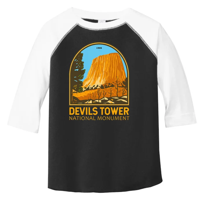 Devils Tower National Monument Wyoming Emblem Vintage Toddler Fine Jersey T-Shirt