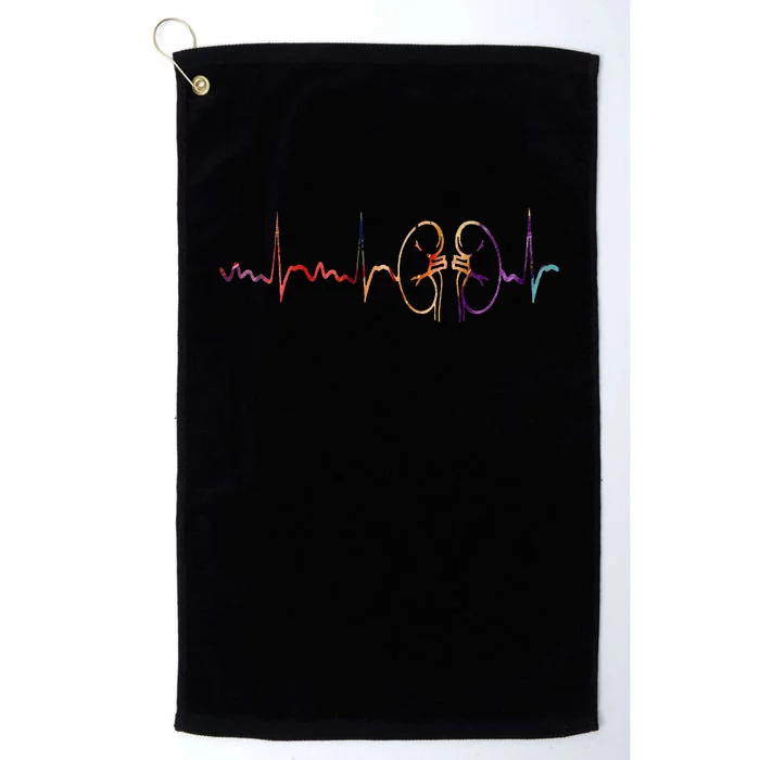 Dialysis Technician Nurse Kidney Heartbeat awareness Platinum Collection Golf Towel