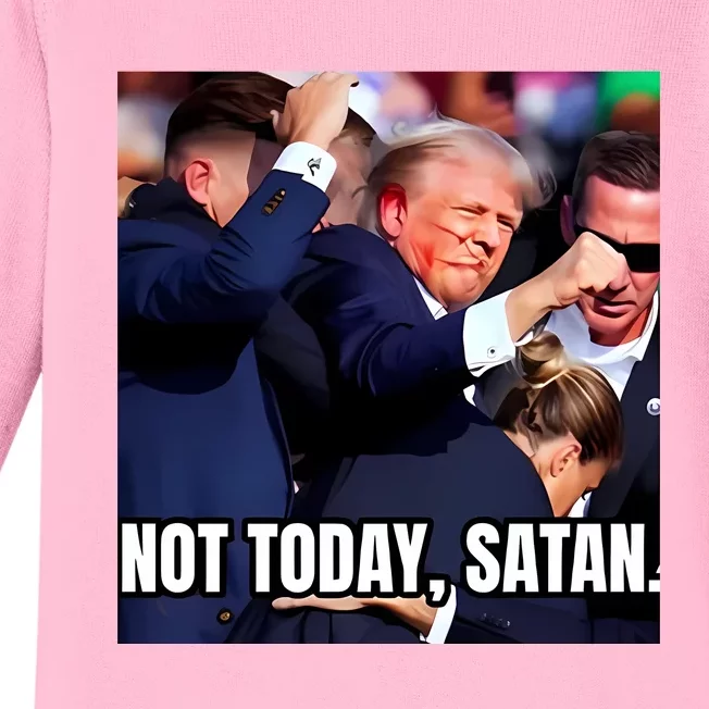 Donald Trump Not Today Satan Baby Long Sleeve Bodysuit