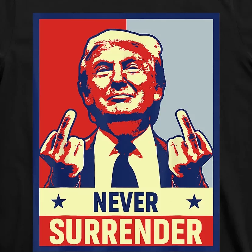 Donald Trump Never Surrender Pro Trump Trump Mug Shot Retro T-Shirt