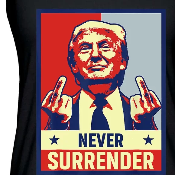 Donald Trump Never Surrender Pro Trump Trump Mug Shot Retro Ladies Essential Flowy Tank