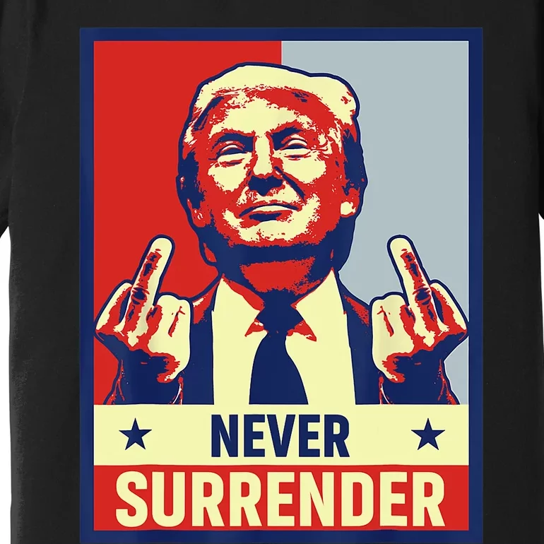 Donald Trump Never Surrender Pro Trump Trump Mug Shot Retro Premium T-Shirt