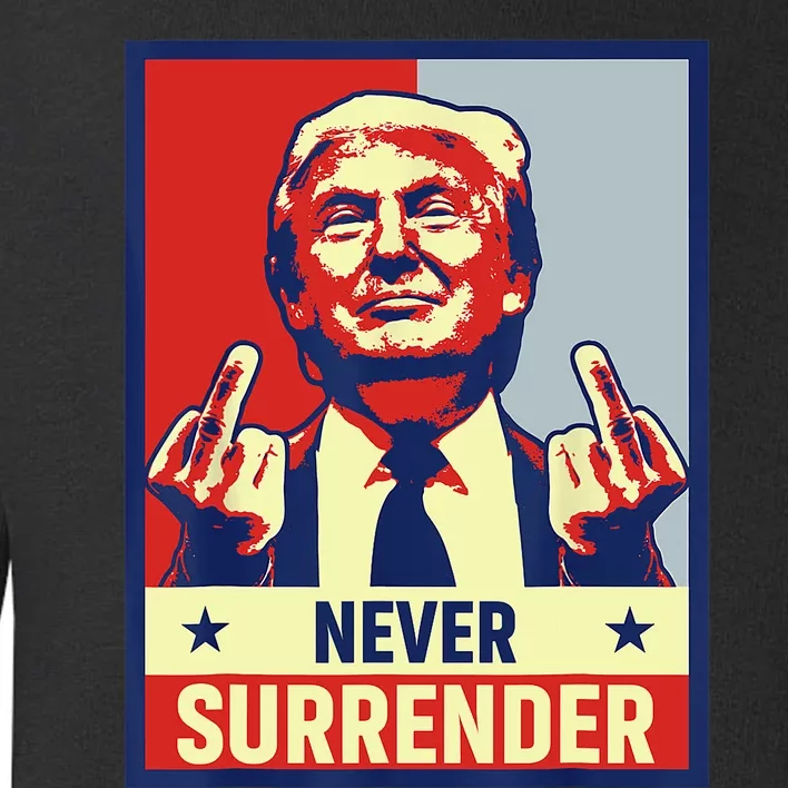 Donald Trump Never Surrender Pro Trump Trump Mug Shot Retro Toddler Sweatshirt