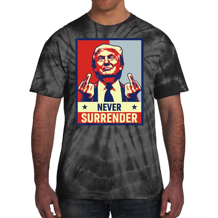 Donald Trump Never Surrender Pro Trump Trump Mug Shot Retro Tie-Dye T-Shirt