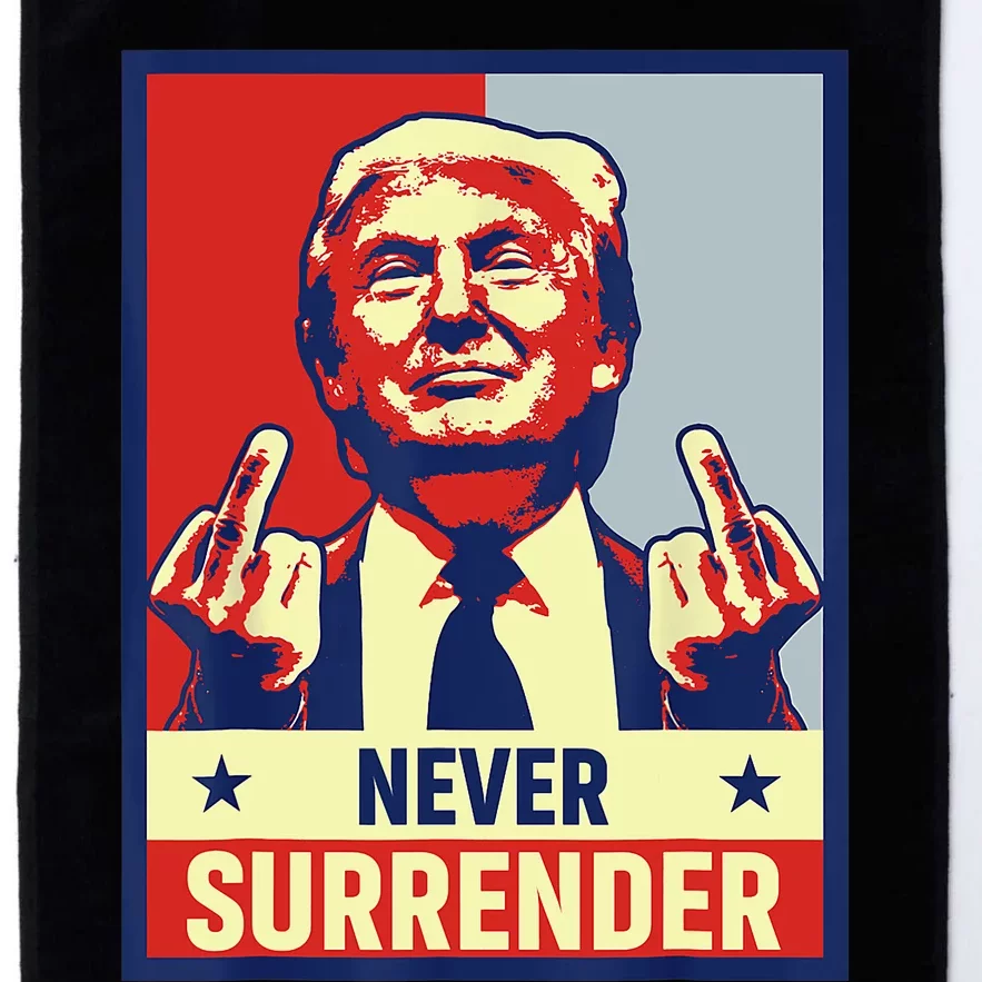 Donald Trump Never Surrender Pro Trump Trump Mug Shot Retro Platinum Collection Golf Towel