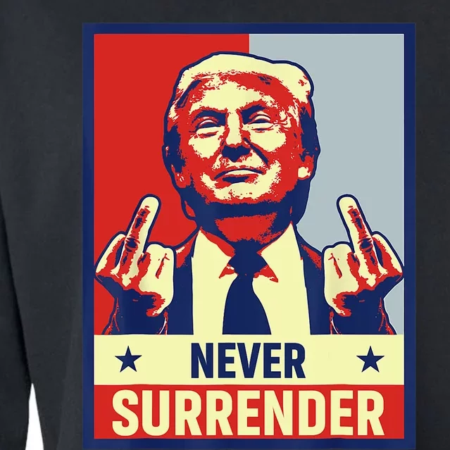 Donald Trump Never Surrender Pro Trump Trump Mug Shot Retro Cropped Pullover Crew