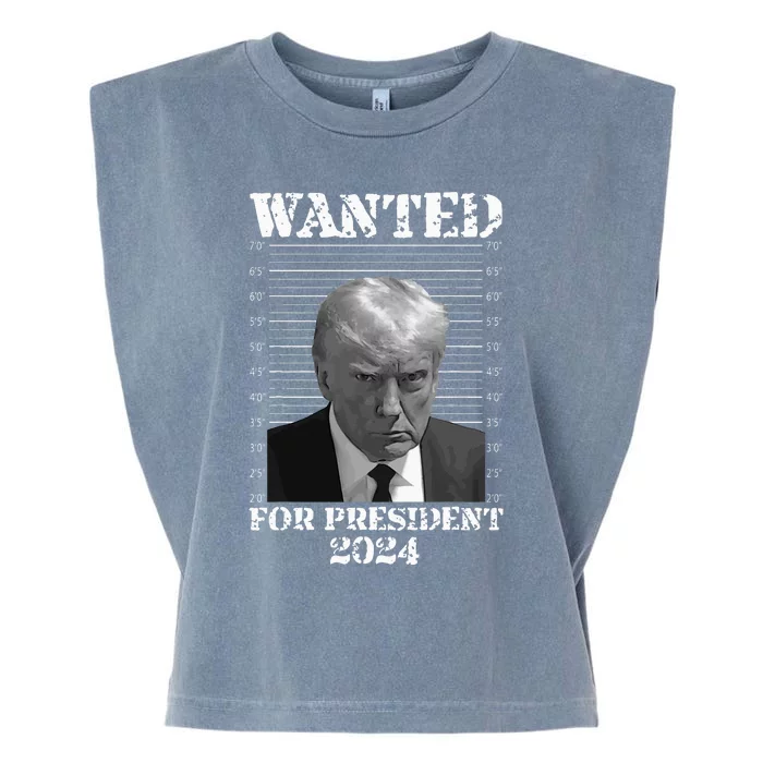 Donald Trump Not Guilty Mug Shot 2024 Wanted For President Garment-Dyed Women's Muscle Tee