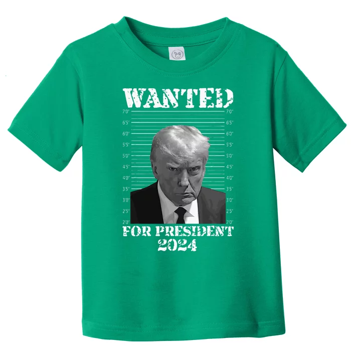 Donald Trump Not Guilty Mug Shot 2024 Wanted For President Toddler T-Shirt