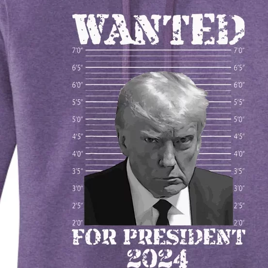 Donald Trump Not Guilty Mug Shot 2024 Wanted For President Women's Pullover Hoodie