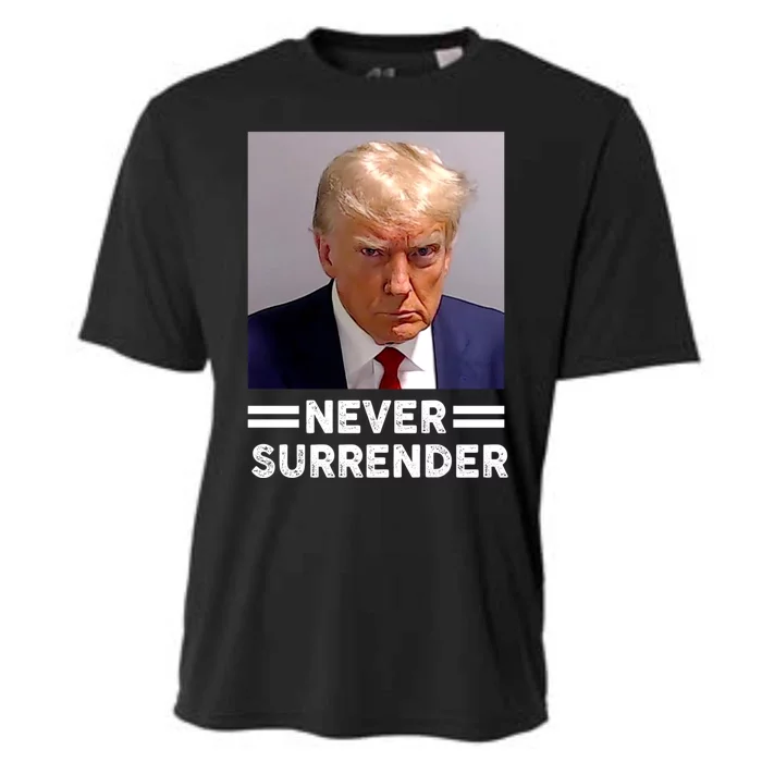 Donald Trump Never Surrender Mugshot President Vote 2024 Cooling Performance Crew T-Shirt