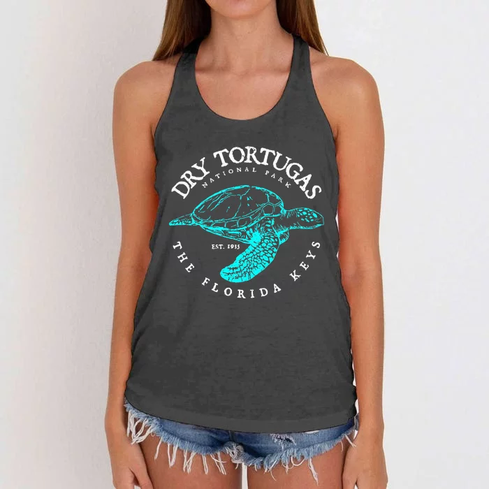 Dry Tortugas National Park Florida Keys Scuba Diving Turtle Women's Knotted Racerback Tank