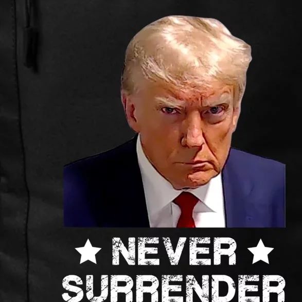 Donald Trump Never Surrender Mugshot President Vote 2024 Daily Commute Backpack