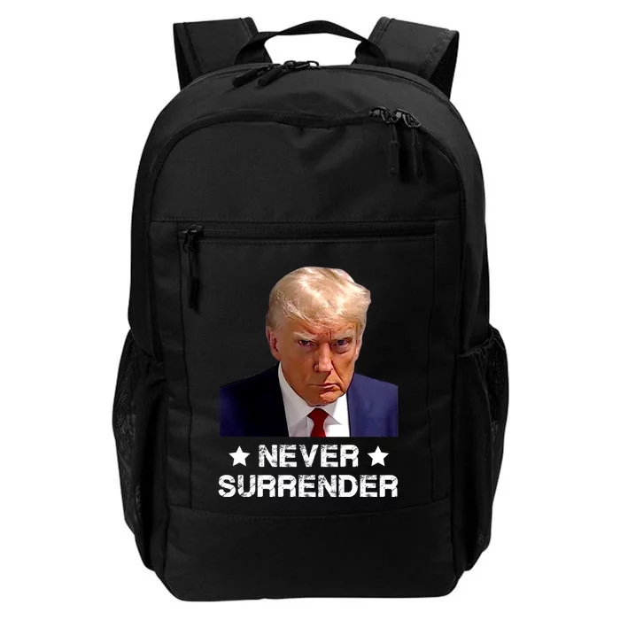 Donald Trump Never Surrender Mugshot President Vote 2024 Daily Commute Backpack