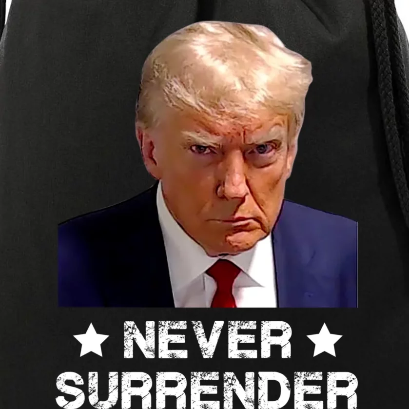 Donald Trump Never Surrender Mugshot President Vote 2024 Drawstring Bag