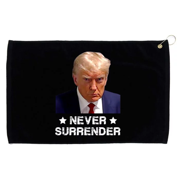 Donald Trump Never Surrender Mugshot President Vote 2024 Grommeted Golf Towel