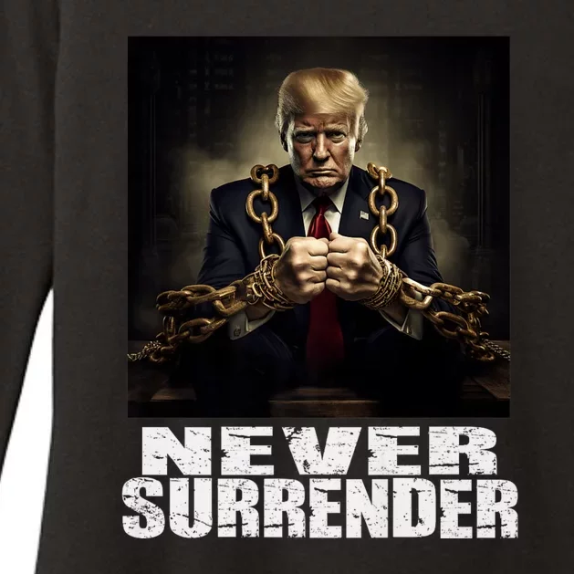 Donald Trump Never Surrender Mug Shot August 24 2024 Womens CVC Long Sleeve Shirt