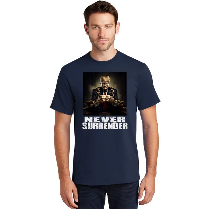 Donald Trump Never Surrender Mug Shot August 24 2024 Tall T-Shirt