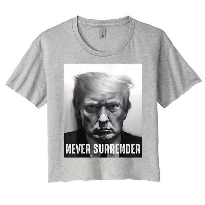 Donald Trump Never Surrender August 24 2024 Women's Crop Top Tee