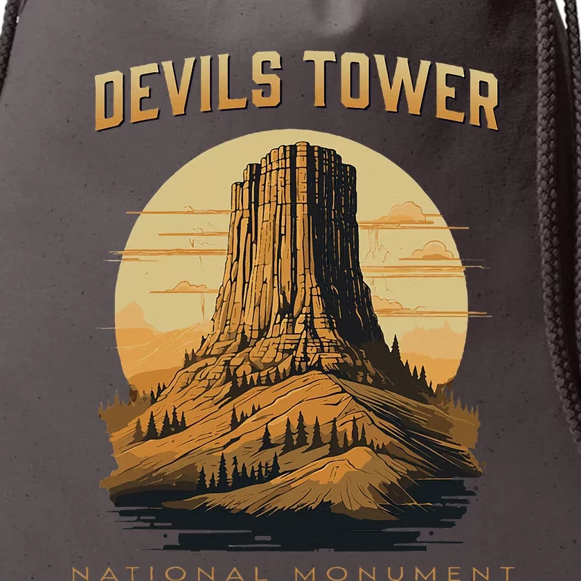 Devils Tower National Monument Wyoming Drawstring Bag