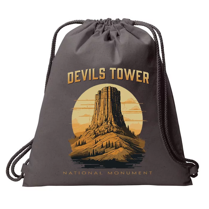 Devils Tower National Monument Wyoming Drawstring Bag