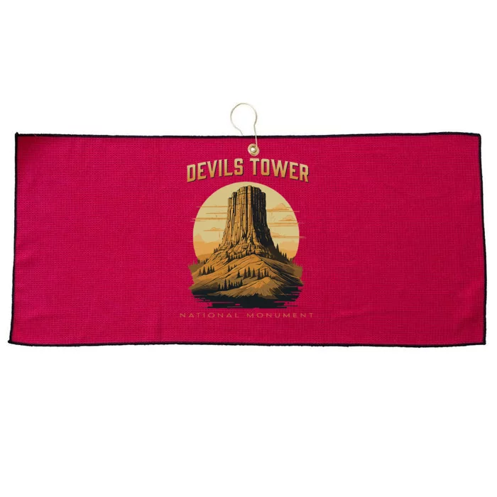 Devils Tower National Monument Wyoming Large Microfiber Waffle Golf Towel