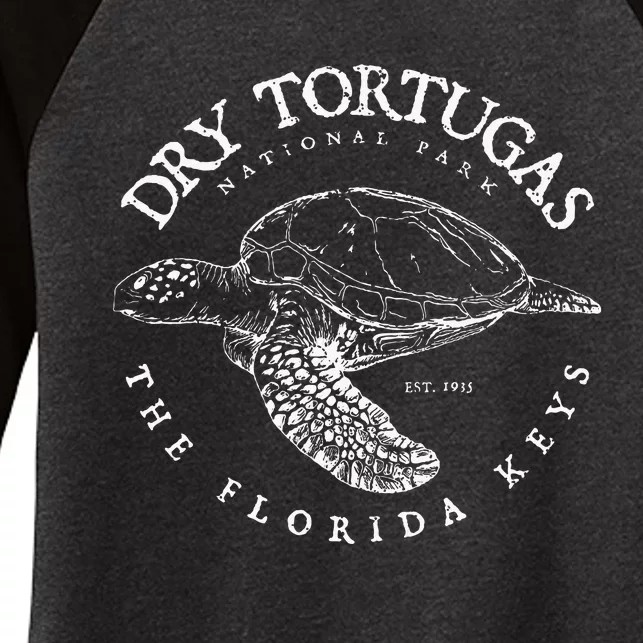 Dry Tortugas National Park Florida Keys Scuba Diving Turtle Women's Tri-Blend 3/4-Sleeve Raglan Shirt