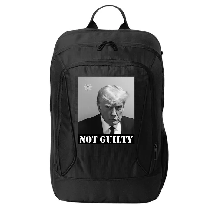 Donald Trump Not Guilty Mugshot City Backpack