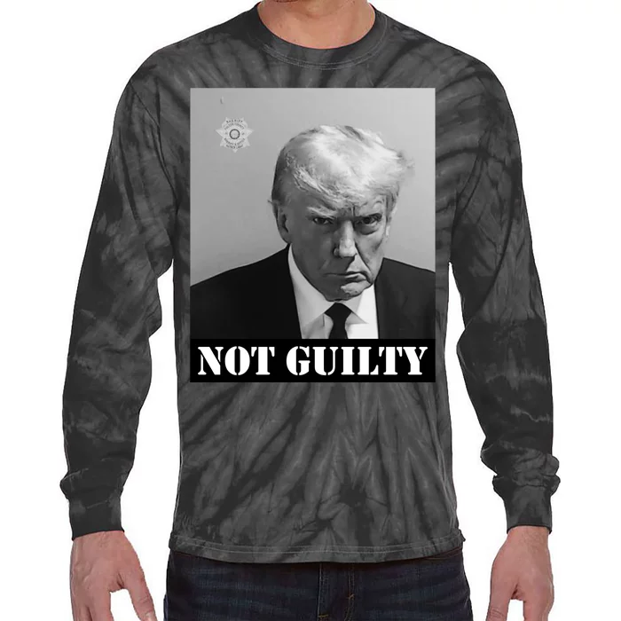 Donald Trump Not Guilty Mugshot Tie-Dye Long Sleeve Shirt