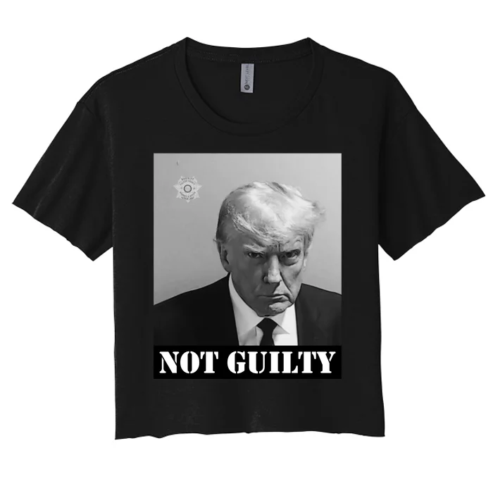 Donald Trump Not Guilty Mugshot Women's Crop Top Tee