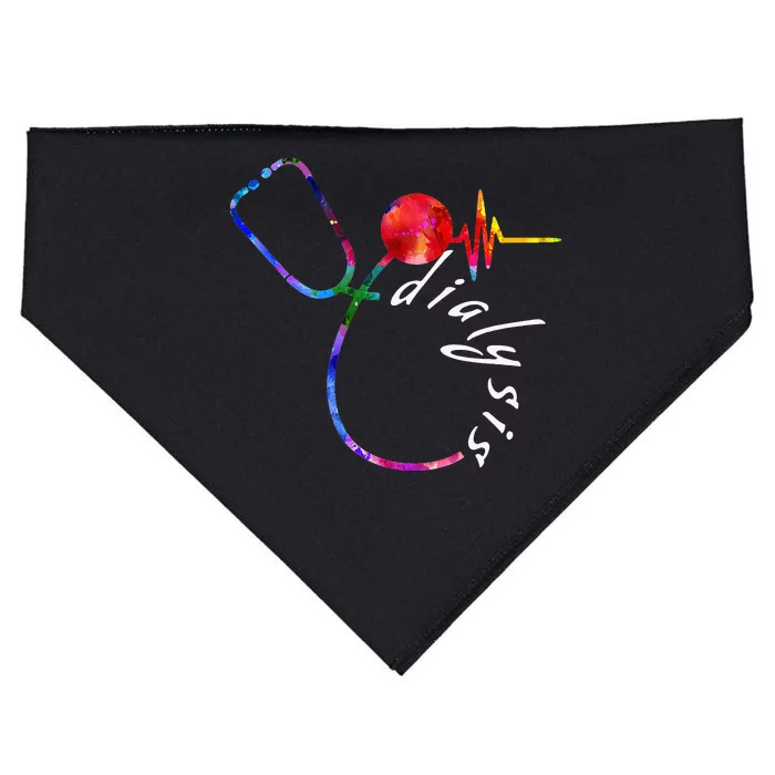 Dialysis Technician Nurse Heartbeat awareness USA-Made Doggie Bandana