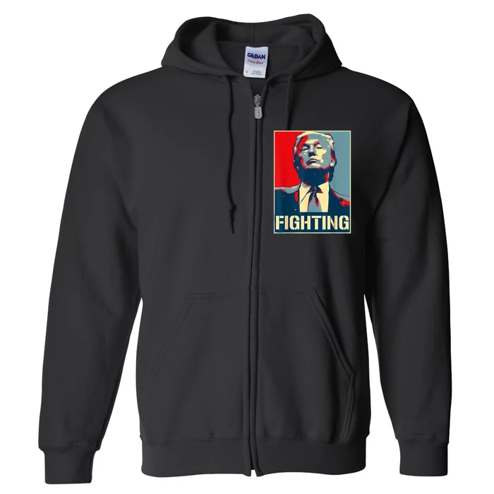 Donald Trump Never Stop Fighting To Save America Full Zip Hoodie