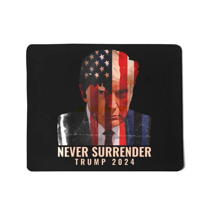 Donald Trump Never Surrender President 2024 Trump Mug Shot Mousepad