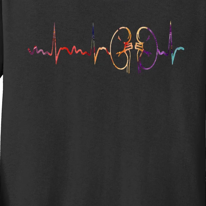 Dialysis Technician Nurse Kidney Heartbeat Awareness Kids Long Sleeve Shirt