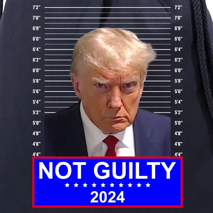 Donald Trump Not Guilty 2024 Mugshot Politcal Drawstring Bag