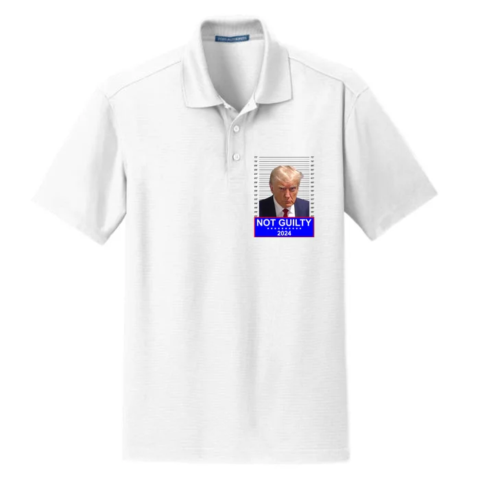 Donald Trump Not Guilty 2024 Mugshot Politcal Dry Zone Grid Performance Polo