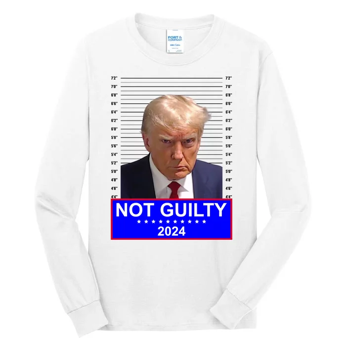 Donald Trump Not Guilty 2024 Mugshot Politcal Tall Long Sleeve T-Shirt