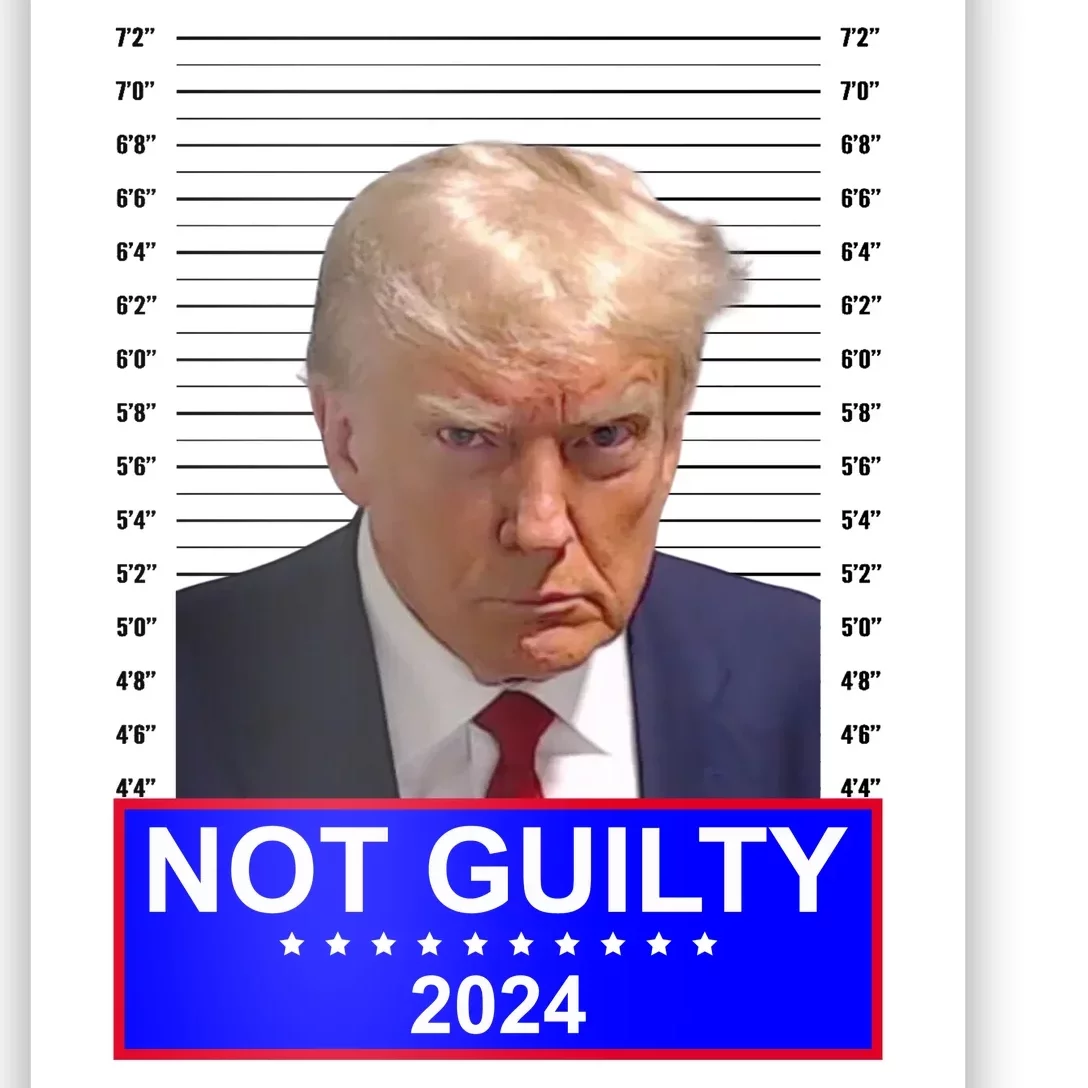 Donald Trump Not Guilty 2024 Mugshot Politcal Poster