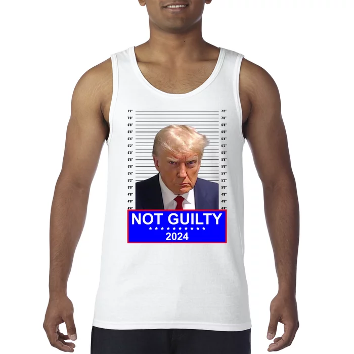 Donald Trump Not Guilty 2024 Mugshot Politcal Tank Top