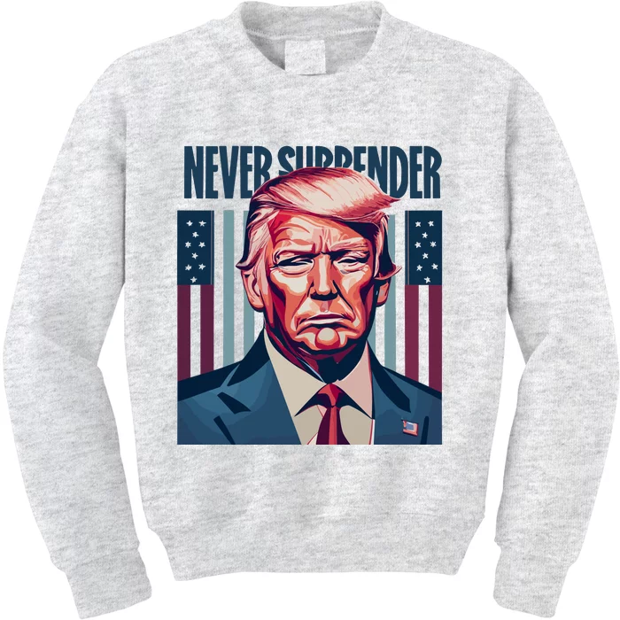 Donald Trump Never Surrender Kids Sweatshirt